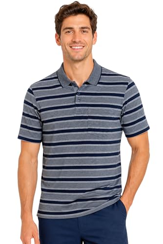 Image of SANE ORIGINALS Half Sleeve Polo T-Shirt for Men with Pocket || Stripe Collar and Pocket T-Shirt for Men Half Sleeves