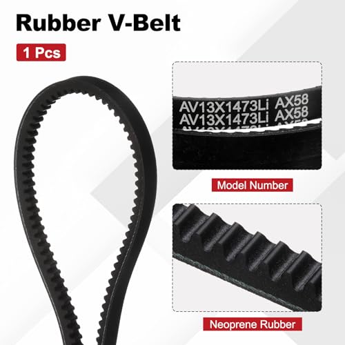 Image of AX58 Belt, Raw Edge Cogged Industrial Rubber EPDM V-Belt, Pack of 1