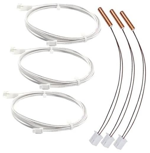 5Aplusreprap Ender 3 Thermistance 100K Capteur de température d'imprimante 3D Thermistance NTC 3 x 15 mm, V6/Volcano Hotend Thermistance Cartouche Bloc Chauffant Mise à Niveau Compatible avec