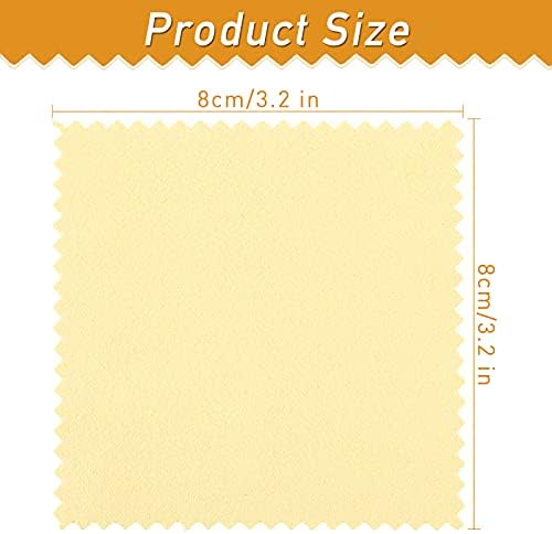 Outus Jewelry Cleaning Cloth Polishing Cloth for Sterling Silver Gold Platinum, 50 Pack (Yellow)