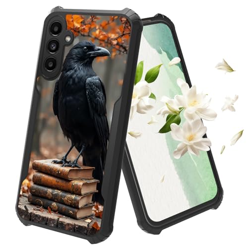 Coque Samsung Galaxy A17/A26 5G cadeau femme fille, motif corbeau oiseau et bumper anti-choc