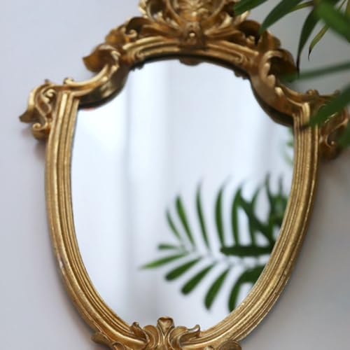 Miroir doré en résine avec surface claire haute définition