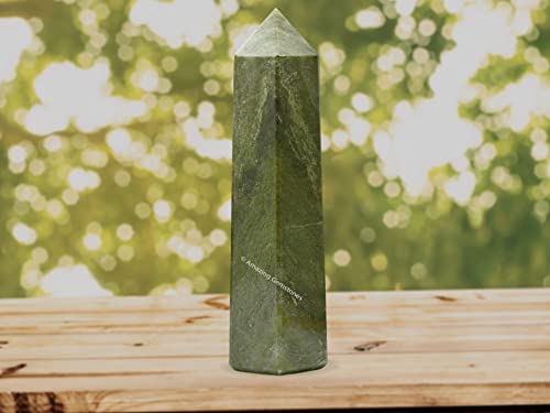 Image of Amazing Gemstone Large Vesuvianite Crystal Towers ~ Natural Healing Crystal Point Obelisk for Reiki Healing and Crystal Grid (5.5 to 6 INCH)