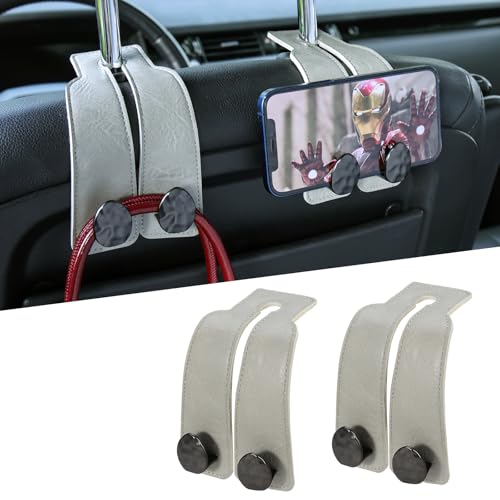 URIZZD BH08 Auto Kopfstütze Haken Organizer Grau-Schwarz 2Stk