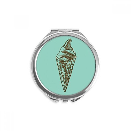 Miroir de poche rond DIYthinker croquis glace chocolat compact pour retouches