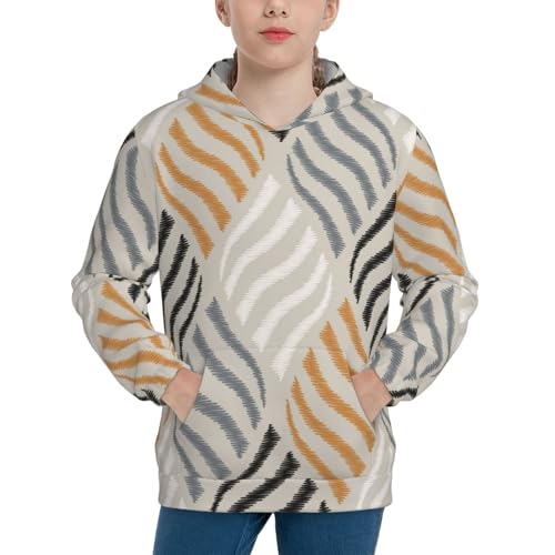 Geometric Kid Hoodies Boys Sweatshirts Girls Pullover with Pocket