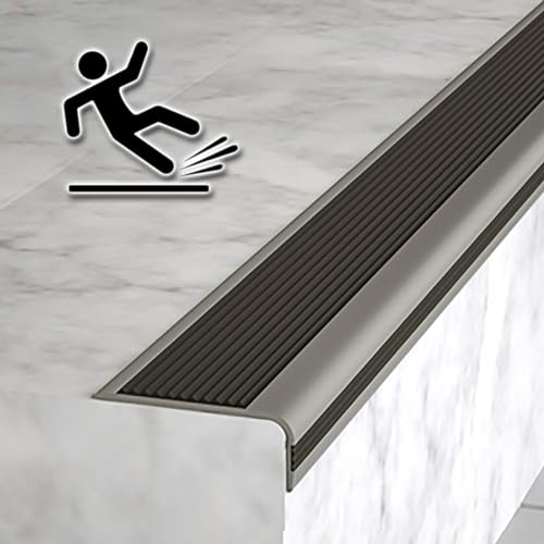 Tira antideslizante para escaleras de goma flexible y protector de bordes autoadhesivo