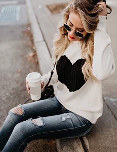 Alsol Lamesa Sweaters For Women Long Sleeve Heart Sweaters Soft Womens Sweaters Crewneck Pullover Sweaters For Women #TOP2