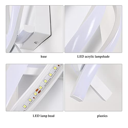 Aplique de pared LED moderno 28W en espiral con luz fría pack de 2 lámparas 8