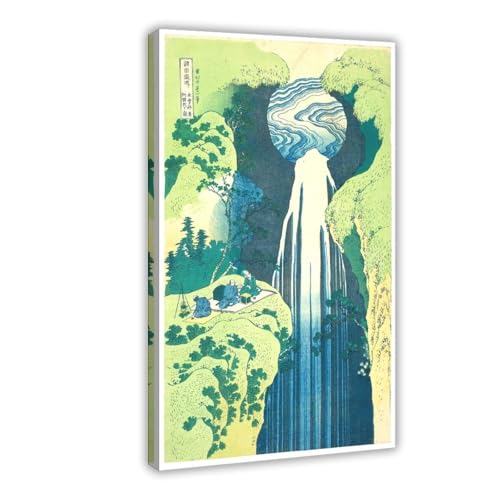 Toile cascade Amida Hokusai : la solution déco pour murs vides de bureau 50x76cm