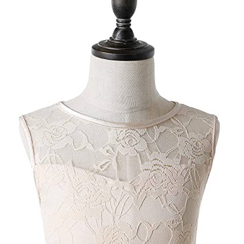 Weileenice Big/Little Girls Lace Bridesmaid Dress with Belt Sheer Back Bohemian Kids Wedding Pageant Party Maxi Dresses3