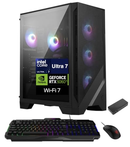 msi Codex R2 AI 2nd AI Gaming Desktop PC (Intel Ultra 7-265, GeForce RTX 5060 Ti 8GB GDDR7, 32GB DDR5, 2TB SSD, Win 11 Home) w/USB-C Dock