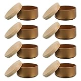 Cabilock 8 Stück Kerzendosen 8 Oz aus Weißblech mit Holzdeckel