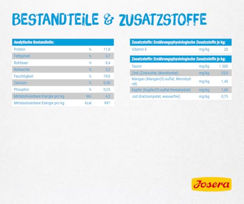 JOSERA Filet Huhn mit Lachs (16 x 70 g) | Adult | Premium Nassfutter für ausgewachsene Katzen | Huhn & Lachs mit 40% Hühnerfilet | getreidefrei | Katzenfutter nass im Frischebeutel | 16er Pack