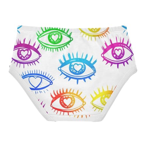 Aesthetic Toddlers Underwear Floral 2t Cotton Girl Panties Cute Colorful Eyes Rainbow White Kids Undies Briefs2
