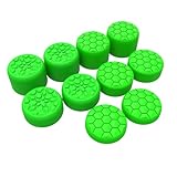 PlayVital Steam Deck（LCD & OLED）対応 PS Portal対応用親指カバー スティックキャップ 10個セット 凸型&凹型 3段階高さ 調整可能 ダイヤ柄&クラック柄 エルゴノミクス設計 グリーン