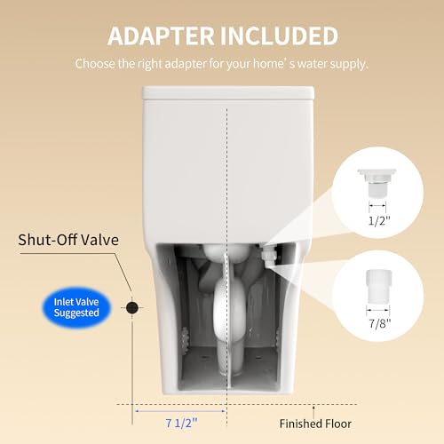 Image of DeerValley Elongated One Piece Toilet, Dual Flush 1.1 /1.6 GPF Toilets with Standard Height Powerful and Quiet 12 inch Rough-In Toilet for Bathroom DV-1F026-G