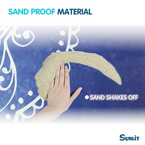 Sunlit Silky Soft Beach Blanket Sand Proof Mat with Corner Pockets 213x185cm Mesh Bag, Beach Party, Travel - Image 3