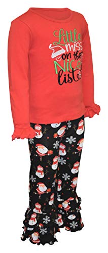 Image of Unique Baby Girls Little Miss Nice List Christmas Pant Set
