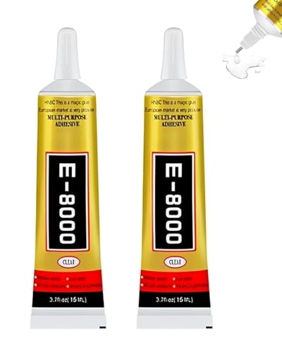 GAJUS E-8000 Pegamento Transparente Multiusos 15ml x 2 - Pegamento Líquido de Alta Resistencia para Reparación de Pantallas Móviles y Carcasas, Cola para Telemóvel