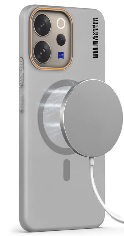 Mr. Case Back Cover for Vivo V70 Elite 5G Sleek Frosted Translucent Back Only Compatible with Wireless Magnetic Accessories | Anti-Scratch Shockproof Phone Case - Grey-image-20