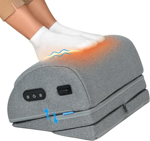 COMFIER Repose-Pieds de Bureau avec Chauffage & Vibration, Chauffe-Pieds Réglable en 3 Hauteurs, Fonction Chaleur et Massage Ergonomique pour Bureau, Fauteuil...