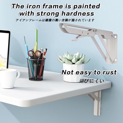 Floating Wall-Mounted Folding Table for Laundry & Office - Drop-Leaf Computer Desk Versatile Bar Table & Workbench Space-Saving Design for Bedroom & Kitchen