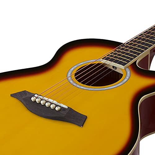 TIGER ACG1-SB34 3/4 Guitare acoustique à cordes en acier pour 9 ans et plus avec sac, sangle, cordes de rechange et… - Les Beatles, Paul McCartney, John Lennon, RIngo Starr, George Harrison TIGER ACG1-SB34 3/4 Guitare acoustique à cordes en acier pour 9 ans et plus avec sac, sangle, cordes de rechange et… – Image 3