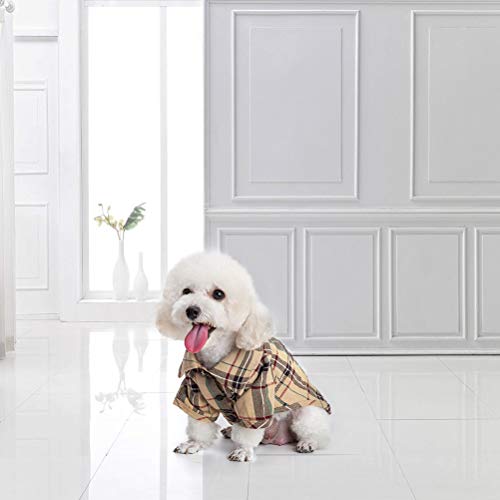 Small Dog Shirt - Clothing Cat Lapel Costume Polo Apparel Plaid Puppy Fitout For Pet Small #TOP5