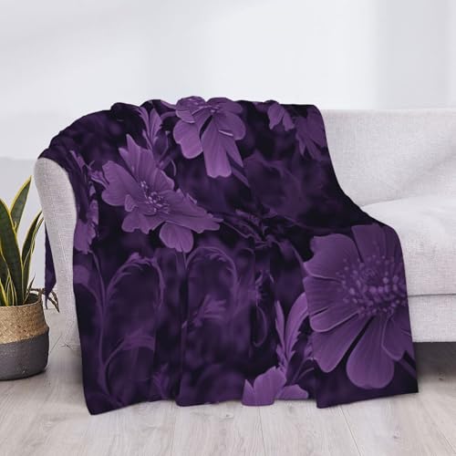 Couverture flanelle violette 203x152 cm jeté de canapé chaud et doux - 7