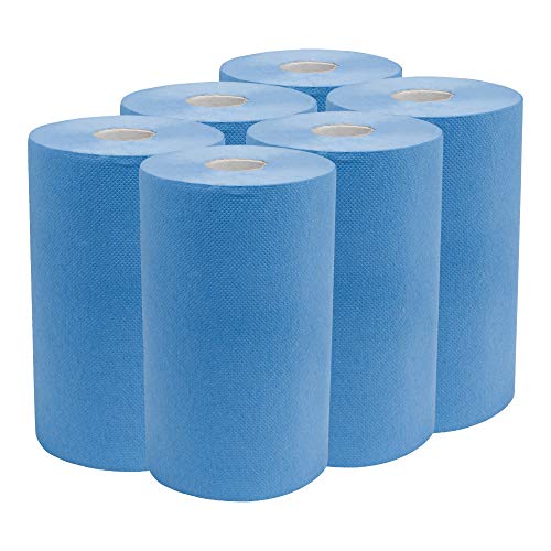 STIER Putzpapier Rollen Basic, 6 Rollen, blau, Putzrollen, 3-lagig, Länge 30 cm x Breite 23 cm, saugstarke Reinigungstücher, reißfeste Putztücher