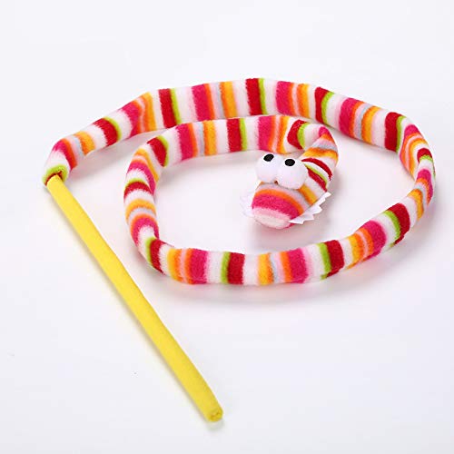 UISI Brinquedo interativo em formato de cobra de arco-íris com cabeça de gato divertida com caixa de