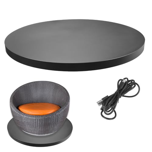 Image of Fotoconic Black Electric Motorized Rotating Turntable Display Stand, 24 60cm Diameter, 80kg Centric Loading for Shop Display (Type-C)