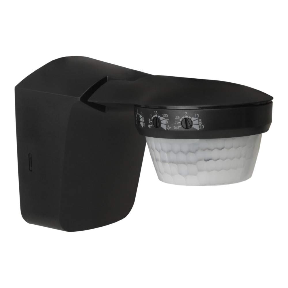 Theben 1010511 theLuxa S360 BK I Détecteur de Mouvement I Couverture Angulaire 360° I Tête de capteur pivotable I pour l'éxteriereur