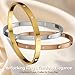 AICase 18 K Gold Plated Love Bangle Bracelet Dupes 3 Sets(Gold/Rose Gold/Silver) Stack Wide Wristband Bangle Nail Friendship Bracelet Birthday Lovely Trendy Jewelry Gifts for Women MoM Besties