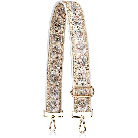 ALLZEDREAM Purse Strap Crossbody Replacement Handbag Shoulder Bag 2" Wide Adjustable Embroidered Lace Sequins (Sequin Flower) Cover