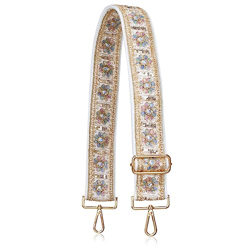 ALLZEDREAM Taschengurt Schultergurt Zum Wechseln Verstellbarer Umhängetasche Handtasche Schultertaschen 5CM Breiter Stickerei Spitze Pailletten, Pailletten Blume ALLZEDREAM Taschengurt Schultergurt Zum Wechseln Verstellbarer Umhängetasche Handtasche Schultertaschen 5CM Breiter Stickerei Spitze Pailletten, Pailletten Blume