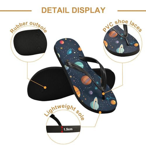 Space Planets Men's & Women's Classical Beach Rubber Sandal Flip Flop Comfortable Slipper 214B28052