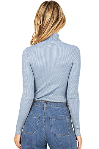 Image of Ambiance Apparel Women's Ribbed Long Sleeve Turtleneck Top