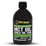 Wild Tusker Organic Premium MCT Oil (Fractionated Coconut Oil), 100% C8 Caprylic Acid, 500ml | Non-GMO, Cold pressed without chemicals | Keto Friendly, Kosher Checked, Vegetarian