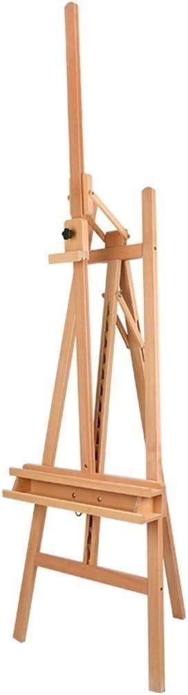 Generico Cavalletto Pieghevole Portatile A-Stand in Metallo, Supporto da Pavimento in Legno Marrone Regolabile da 1,7 m a 2,3 m, Perfetto per mostre di Pittura, Matrimoni ed Eventi - Design Versatile