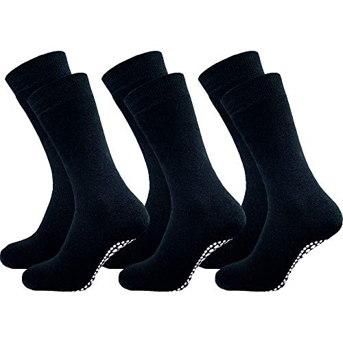 GAWILO 3 pares de calcetines para hombre y mujer, calcetines ABS, calcetines de invierno, térmicos, de felpa, ideales para pies fríos. Negro 39-42 Cover