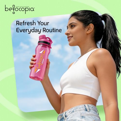 Image of Streax Sports Water Bottle 1 Litre (1000ml) | Blue | BPA-Free, Leakproof Gym Bottle | Lightweight with Easy Grip & Carry Loop | Durable Fitness Bottle for Gym, Running, Cycling & Outdoor Use