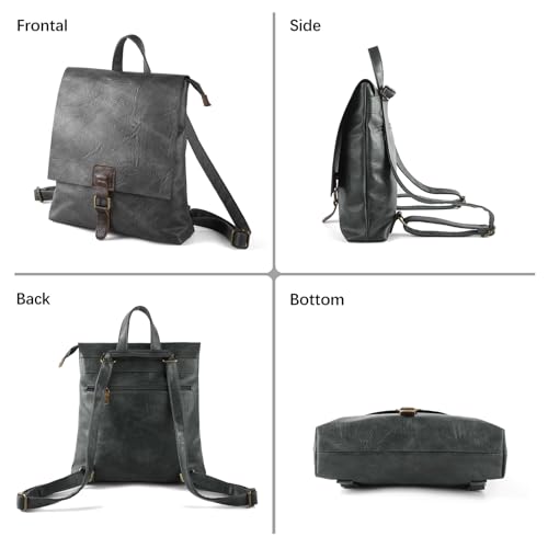 Image of Women's Fashion Backpack Purse Multipurpose Design Convertible Satchel Handbags Shoulder Bag Travel bag (Grey)
