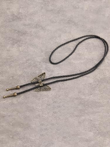 Image of Jeilwiy Bolo Tie for Men Western Cowboy Tie Necklace Gold Bolo Tie Leather Necktie Halloween Tie Accessories for Women