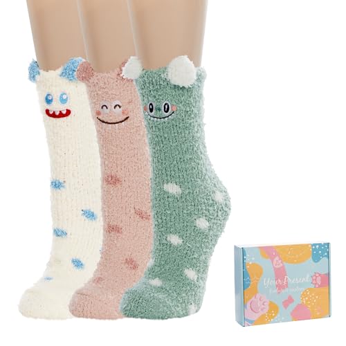 Image of Benefeet Sox Womens Fuzzy Socks Girls Cute Slipper Sock Funny Fluffy Winter Warm Soft Cozy Plush Indoor Sleep Sock