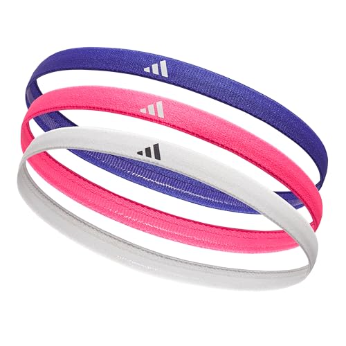 adidas Hairband Set - 3 Thin - Bright Multi - Lucid Blue Lucid Pink White