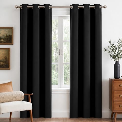 Image of NICETOWN 100% Black Out Curtains 84 Inches Long 2 Panels for Living Room