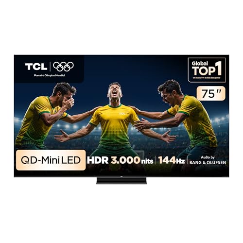 Smart TV TCL 75 Polegadas QLED Mini LED 4K C7K WiFi Bluetooth Google TV 4 HDMI 144Hz HDR10+ 75C7K