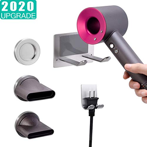 XIGOO Hair Dryer Holder, Self Adhesive Dyson Blow Dryer Wall Mount Holder Compatible